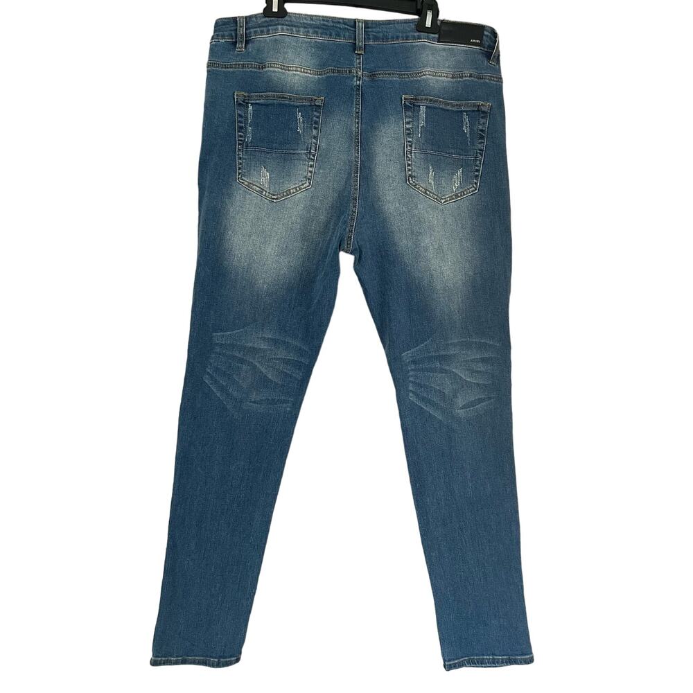 AMIRI Denim Jeans Sz 40 Distressed Ripped Repair Patched - Picture 2 of 10